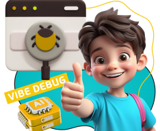 Тестирование & Vibe Debug. Охотники за багами - КИБЕРшкола программирования для детей, компьютерные курсы для школьников, начинающих и подростков - KIBERone г. Химки