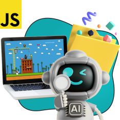 Язык программирования JavaScript + AI. Проектное обучение + геймификация + AI-помощники - КИБЕРшкола программирования для детей, компьютерные курсы для школьников, начинающих и подростков - KIBERone г. Химки